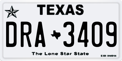 TX license plate DRA3409