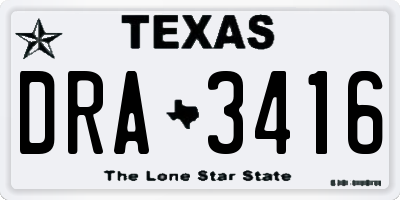 TX license plate DRA3416