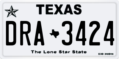 TX license plate DRA3424
