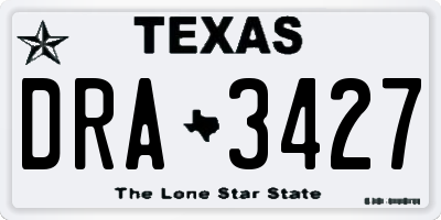TX license plate DRA3427