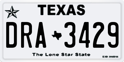TX license plate DRA3429