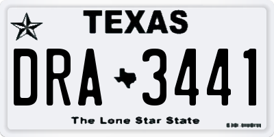 TX license plate DRA3441