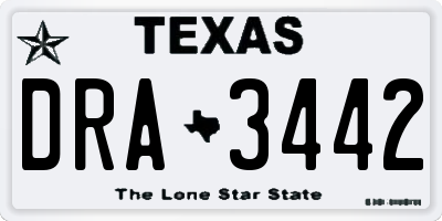 TX license plate DRA3442