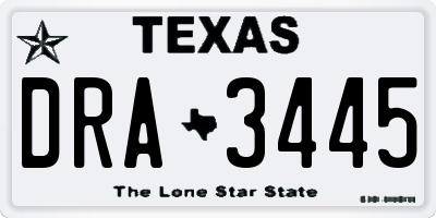 TX license plate DRA3445