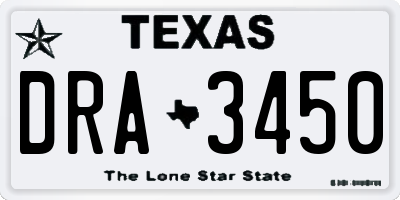 TX license plate DRA3450