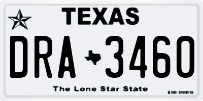 TX license plate DRA3460