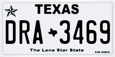 TX license plate DRA3469