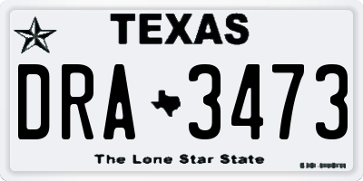 TX license plate DRA3473