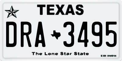 TX license plate DRA3495