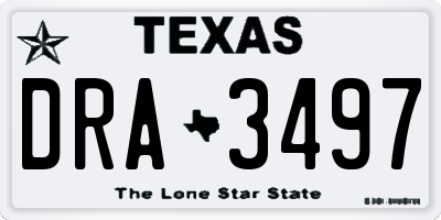 TX license plate DRA3497