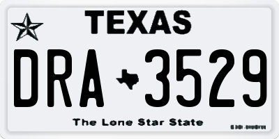 TX license plate DRA3529