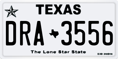 TX license plate DRA3556