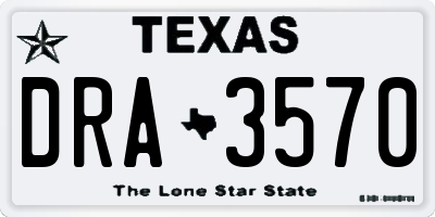 TX license plate DRA3570