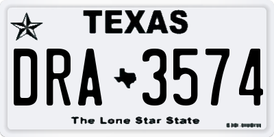 TX license plate DRA3574