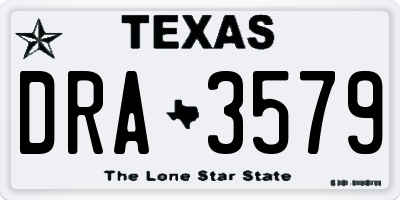 TX license plate DRA3579