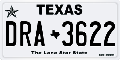 TX license plate DRA3622