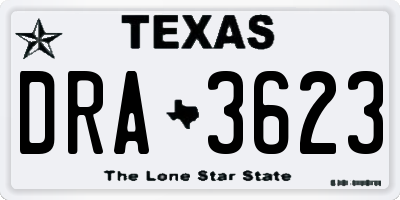 TX license plate DRA3623