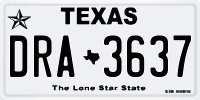 TX license plate DRA3637