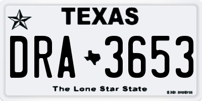 TX license plate DRA3653