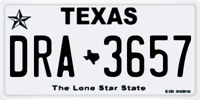 TX license plate DRA3657
