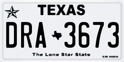 TX license plate DRA3673