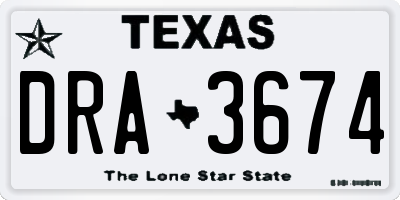 TX license plate DRA3674