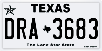 TX license plate DRA3683