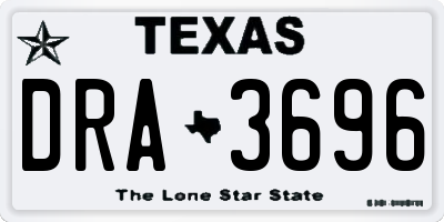 TX license plate DRA3696