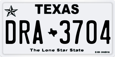 TX license plate DRA3704