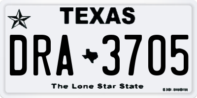 TX license plate DRA3705