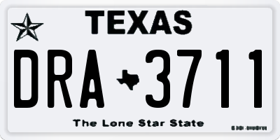 TX license plate DRA3711