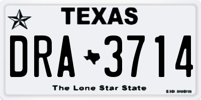 TX license plate DRA3714