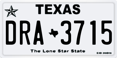 TX license plate DRA3715