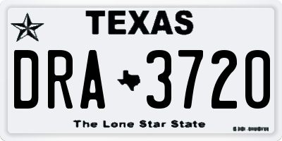 TX license plate DRA3720
