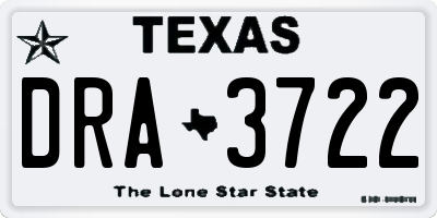TX license plate DRA3722