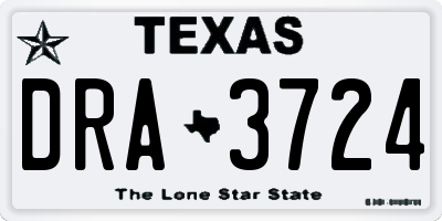 TX license plate DRA3724