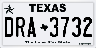 TX license plate DRA3732