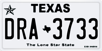 TX license plate DRA3733
