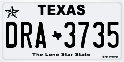 TX license plate DRA3735