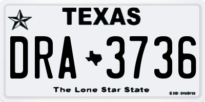 TX license plate DRA3736
