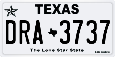 TX license plate DRA3737