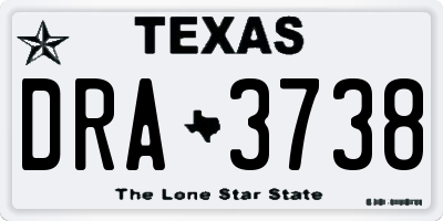 TX license plate DRA3738