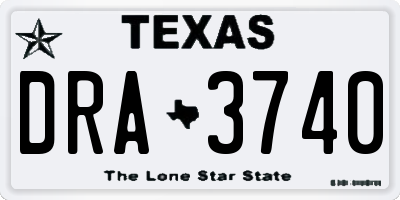TX license plate DRA3740