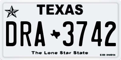 TX license plate DRA3742