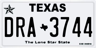 TX license plate DRA3744