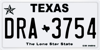 TX license plate DRA3754