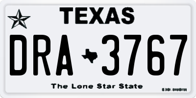 TX license plate DRA3767
