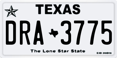 TX license plate DRA3775
