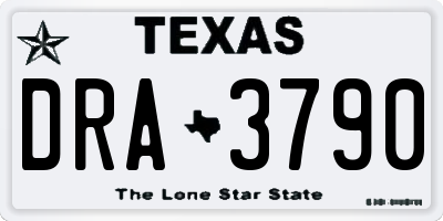 TX license plate DRA3790