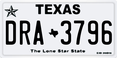 TX license plate DRA3796